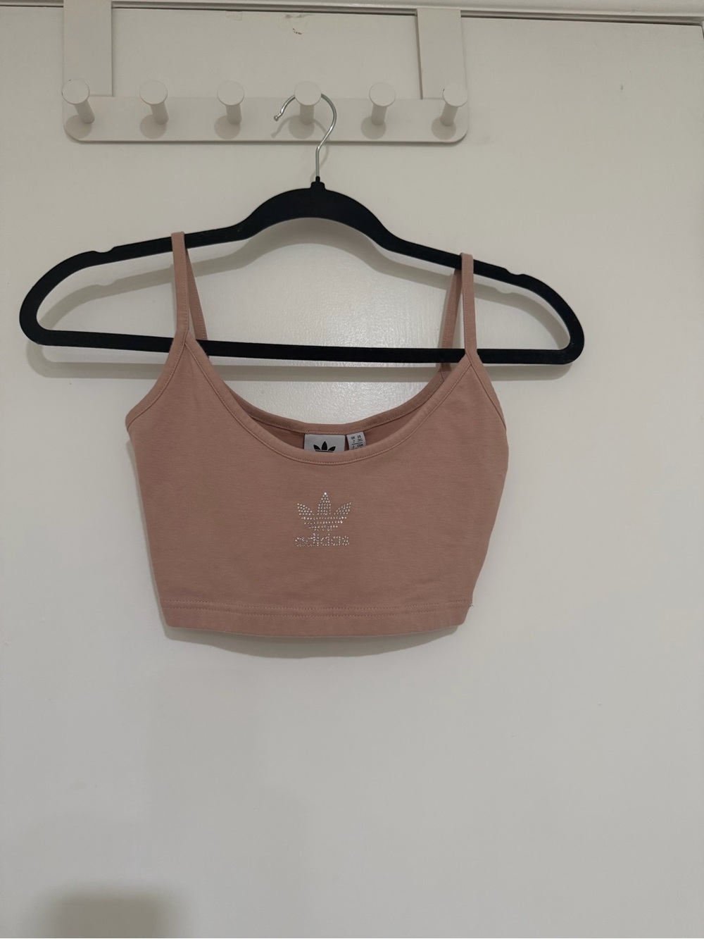 🔥🔥Adorable adidas Pink Blush Cropped with Rhinestone Trefoil size 2xs!🔥🔥